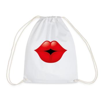 Smiley Lips - Turnbeutel - Weiß - Vorne
