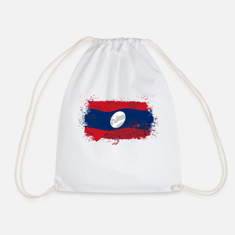 Laos Flag - Turnbeutel - Weiß