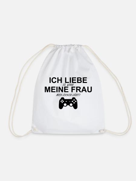 Ich Liebe meine Frau ... Zocken - Turnbeutel - Weiß
