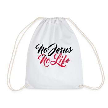 no jesus no life team crew freunde leben glauben c - Turnbeutel - Weiß - Vorne