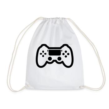 gamer - Drawstring Bag - white - Front