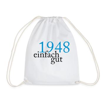 Jahrgang 1948 geboren - Turnbeutel - Weiß - Vorne