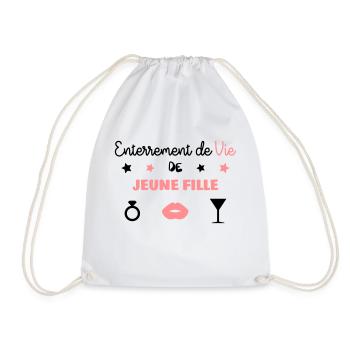 Enterrement de Vie de Jeune Fille - EVJF - Mariage - Drawstring Bag - white - Front