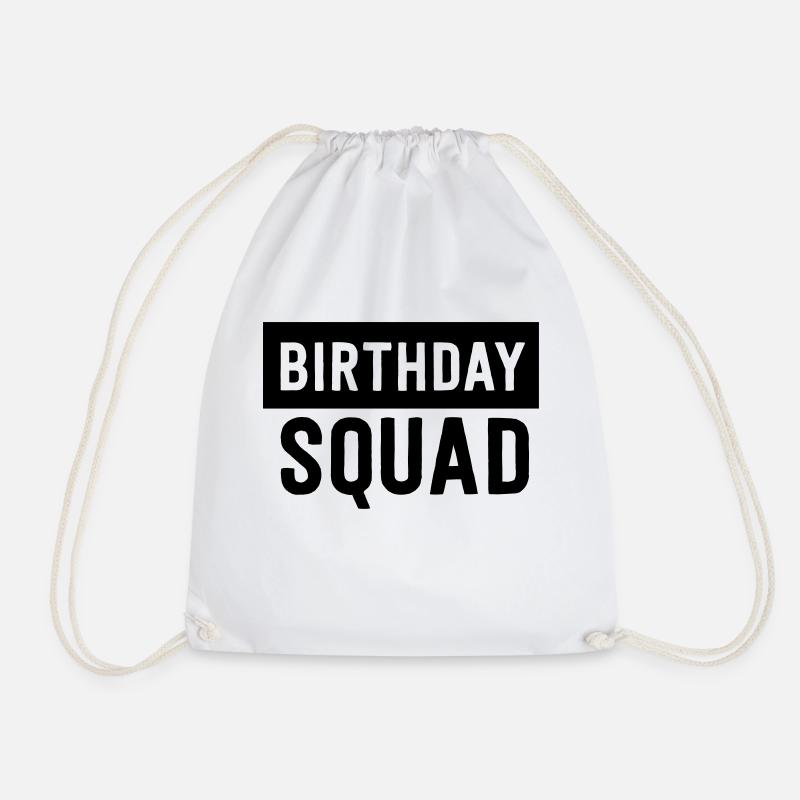 Birthday Squad - Drawstring Bag - white