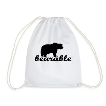 bear - Drawstring Bag - white - Front