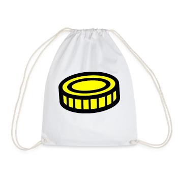 Coin design - Drawstring Bag - white - Front