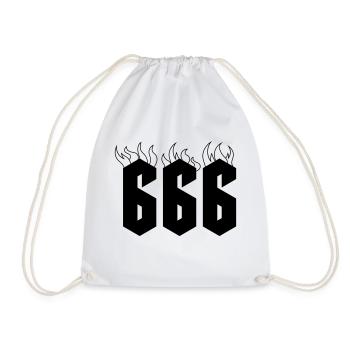 666 - Drawstring Bag - white - Front
