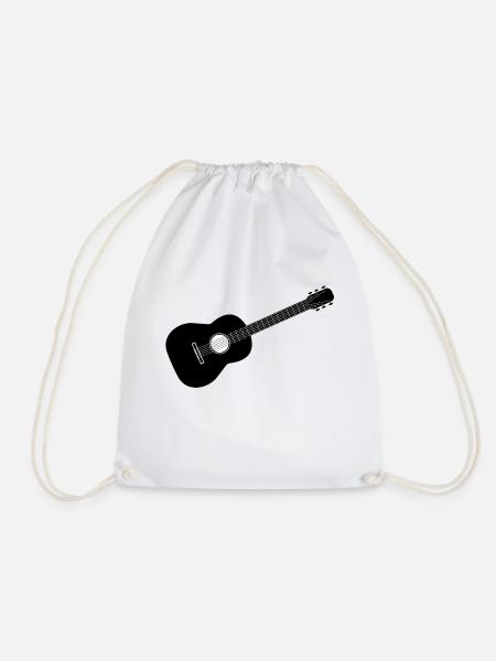 Gitarre - Turnbeutel - Weiß