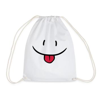 Cheeky comic face - Drawstring Bag - white - Front