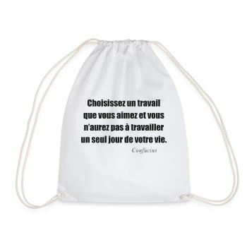 Citation de Confucius Choisissez un travail aimé - Sac de sport léger - blanc - Devant