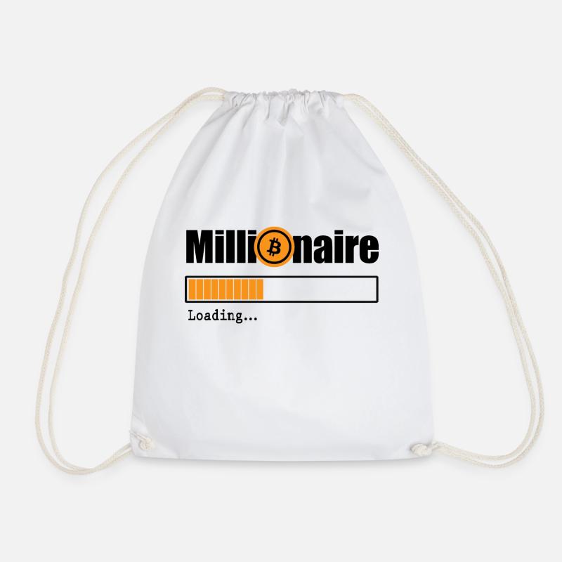 Bitcoin millionaire - Drawstring Bag - white