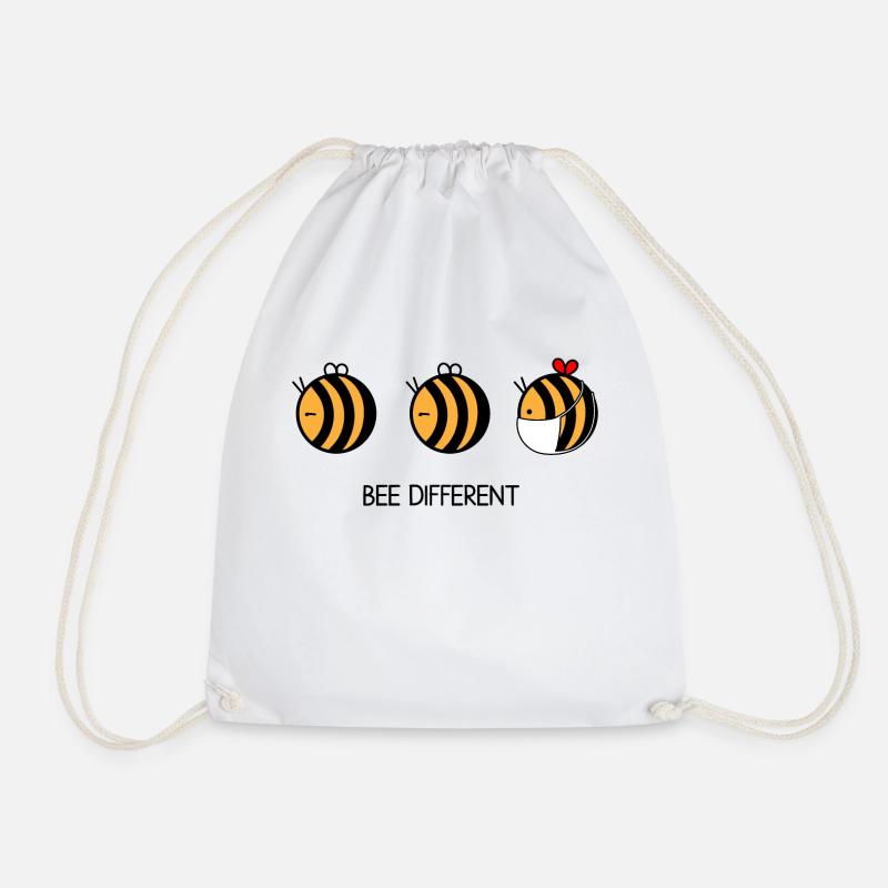Bee Different geschenkidee Honig Spruch - Turnbeutel - Weiß