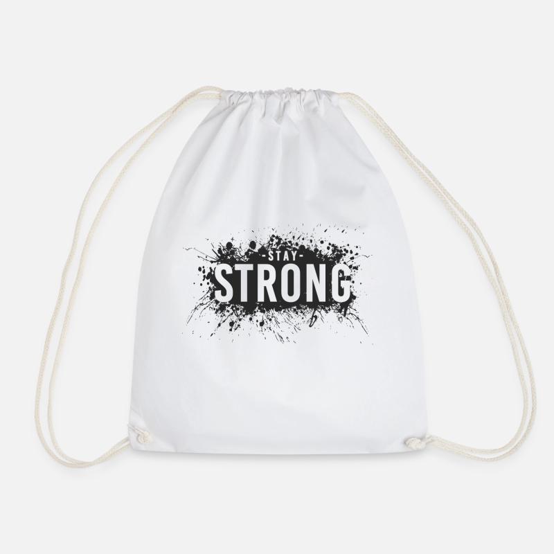 Stay strong - Drawstring Bag - white