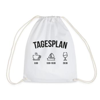 Tagesplan Geschenk Boot Segler Segelboot - Turnbeutel - Weiß - Vorne