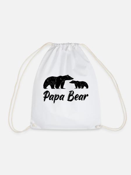 Papa Bear Daddy stolzer Vater Retro - Turnbeutel - Weiß