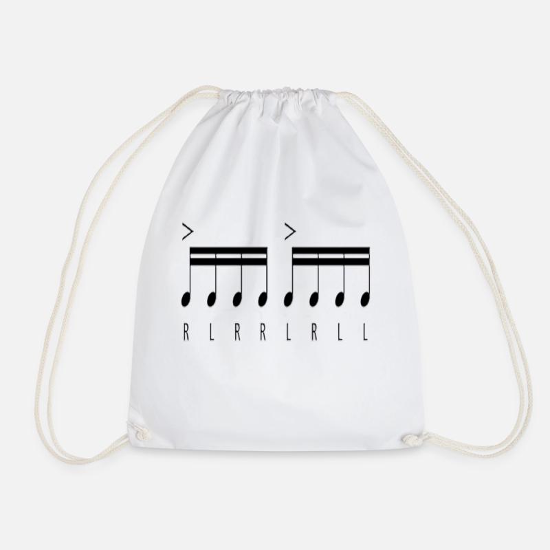 Paradiddle Music Notes Drummer Percussion Musician - Turnbeutel - Weiß