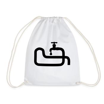 hydraulic system b1 - Drawstring Bag - white - Front