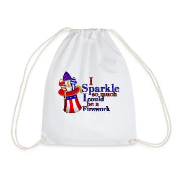 I Sparkle So Much I Could Be A Firework - Drawstring Bag - white - Front