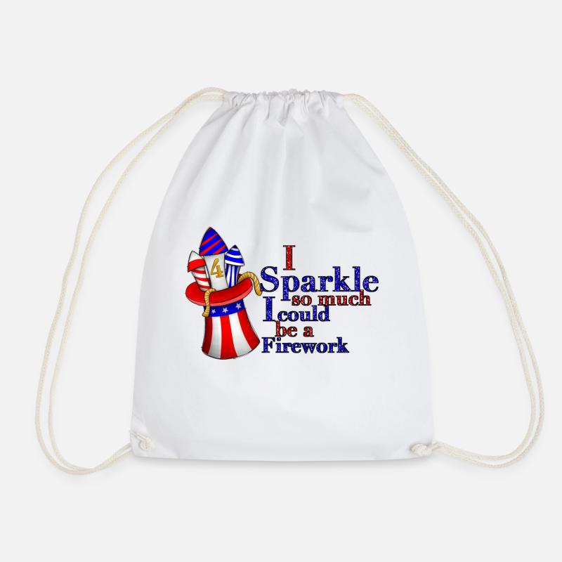 I Sparkle So Much I Could Be A Firework - Drawstring Bag - white