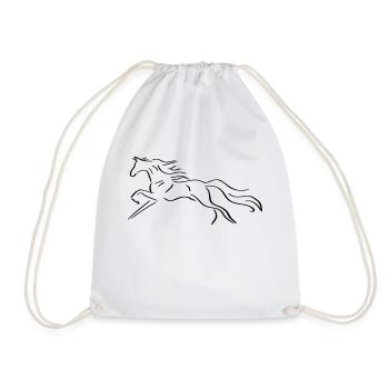 Horse Line Art - Minimaliste - Sac de sport léger - blanc - Devant