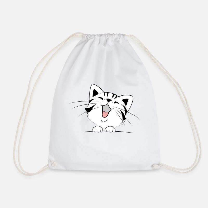 Cute cat - Drawstring Bag - white
