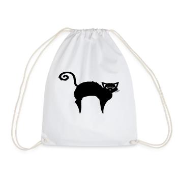 chat noir animal de compagnie - Sac de sport léger - blanc - Devant