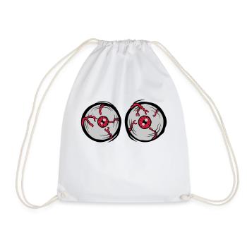 Crazy Horror Monster Eyes - Drawstring Bag - white - Front