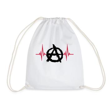 Pulse anarchy symbol logo - Drawstring Bag - white - Front