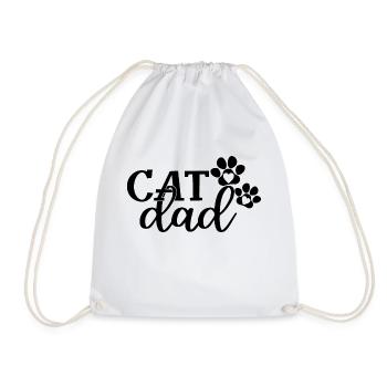 Cat Dad - Mignon Pattes Cat Lover Papa Propriétaire de Chat - Sac de sport léger - blanc - Devant