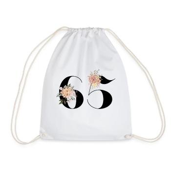 65e anniversaire fleuris (Cadeau de 65 ans) - Sac de sport léger - blanc - Devant