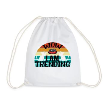 wow i am trending - funny lovers cat - Drawstring Bag - white - Front