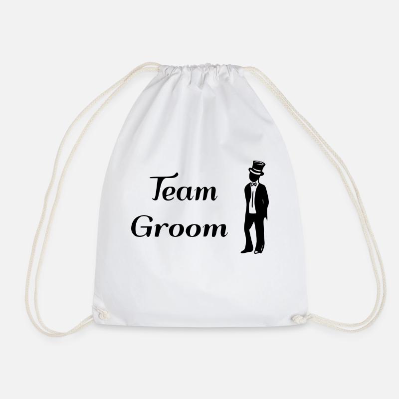 Team groom - Drawstring Bag - white