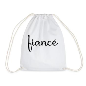 Verlobte Matching Verlobung Geschenk Hochzeit des Bräutigams - Turnbeutel - Weiß - Vorne