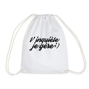 T'inquiète je gère - Sac de sport léger - blanc - Devant