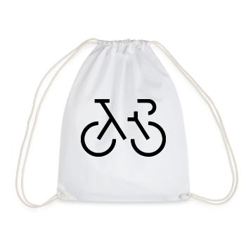 Biking Running Marathon Triathlon Bike - Drawstring Bag - white - Front