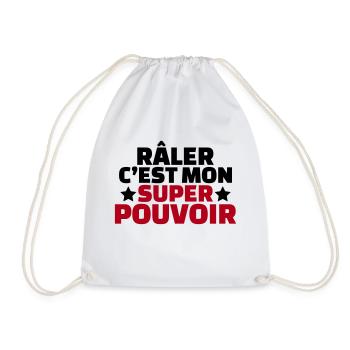 cadeau papa /maman - Râler c'est mon super pouvoir - Sac de sport léger - blanc - Devant
