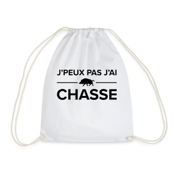 J'peux pas j'ai chasse - Chasseur Sanglier - Sac de sport léger - blanc - Devant