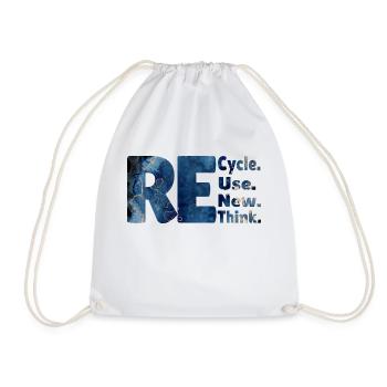 Recycle Use New Think neues Design - Turnbeutel - Weiß - Vorne