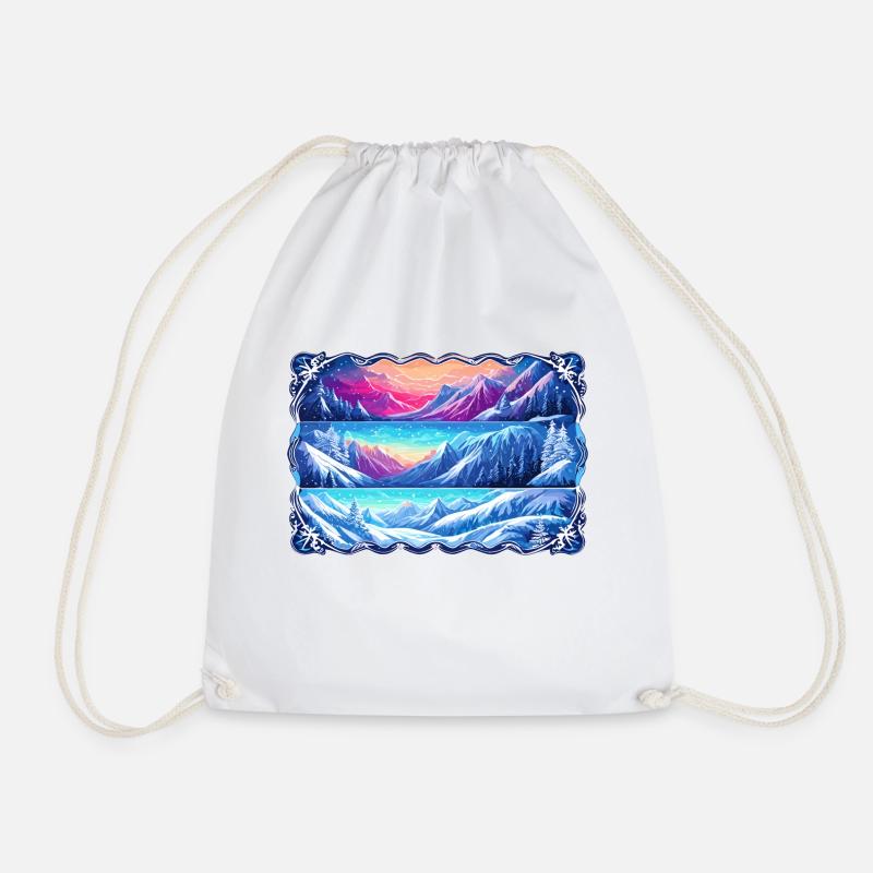 Walking the long cold forest - Drawstring Bag - white