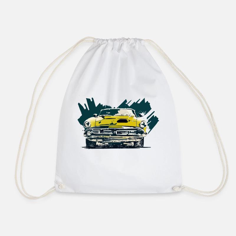 Retro car - Drawstring Bag - white