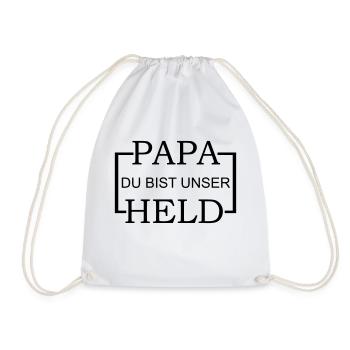 Papa du bist unser Held 2 - Turnbeutel - Weiß - Vorne