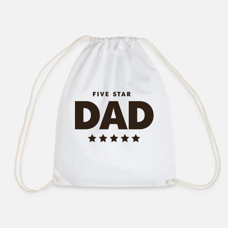 Five Star Dad - Drawstring Bag - white