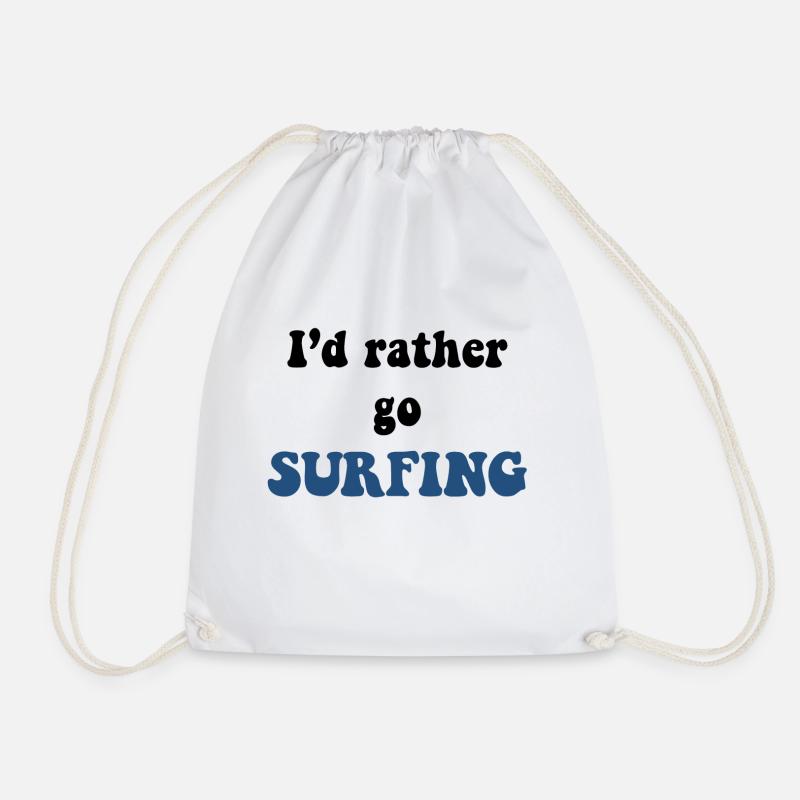 SURFING - Drawstring Bag - white