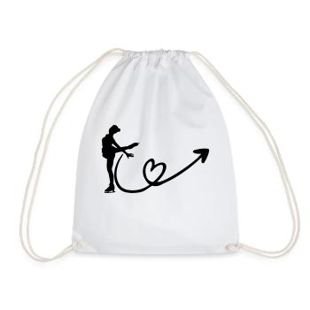Patineur sur glace - Sac de sport léger - blanc - Devant