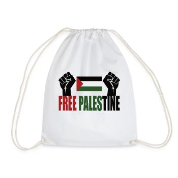 Free Palestine Palästina Flagge - Turnbeutel - Weiß - Vorne