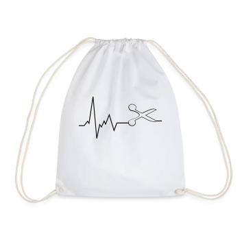 Heartbeat Seamstress ECG - Drawstring Bag - white - Front