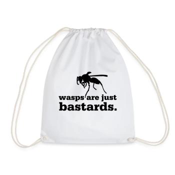 Wasps are just bastards - Drawstring Bag - white - Front