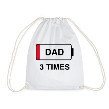 Papa 3 fois - Sac de sport léger - blanc - Devant