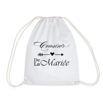 Bride's Cousin - Drawstring Bag - white - Front