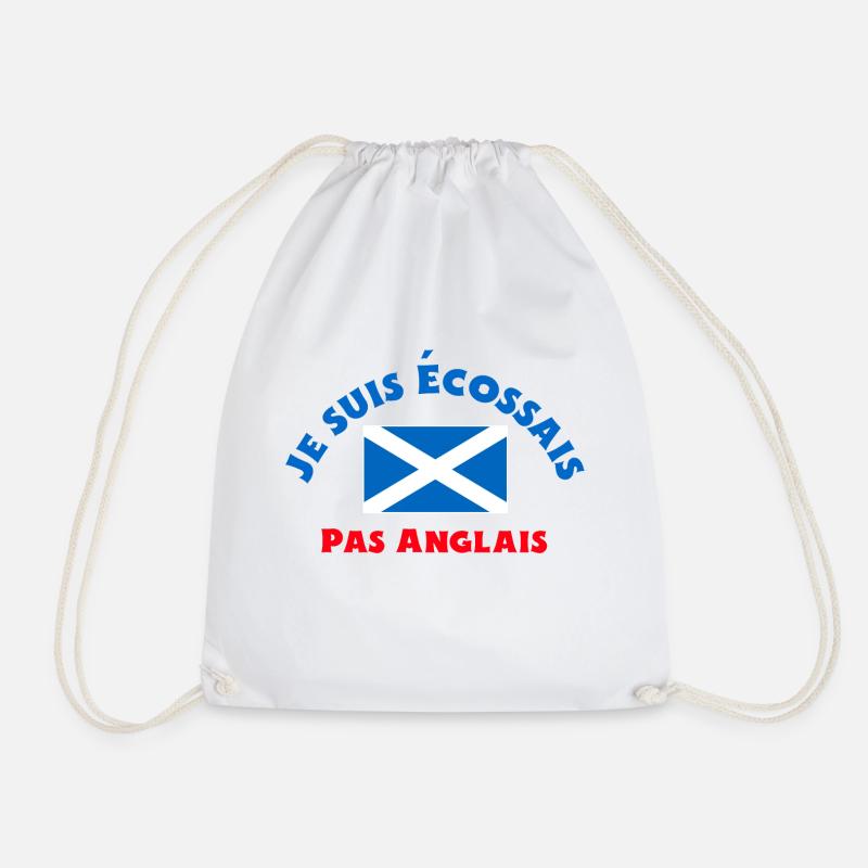 I'm Scottish not English (M) Design - Drawstring Bag - white